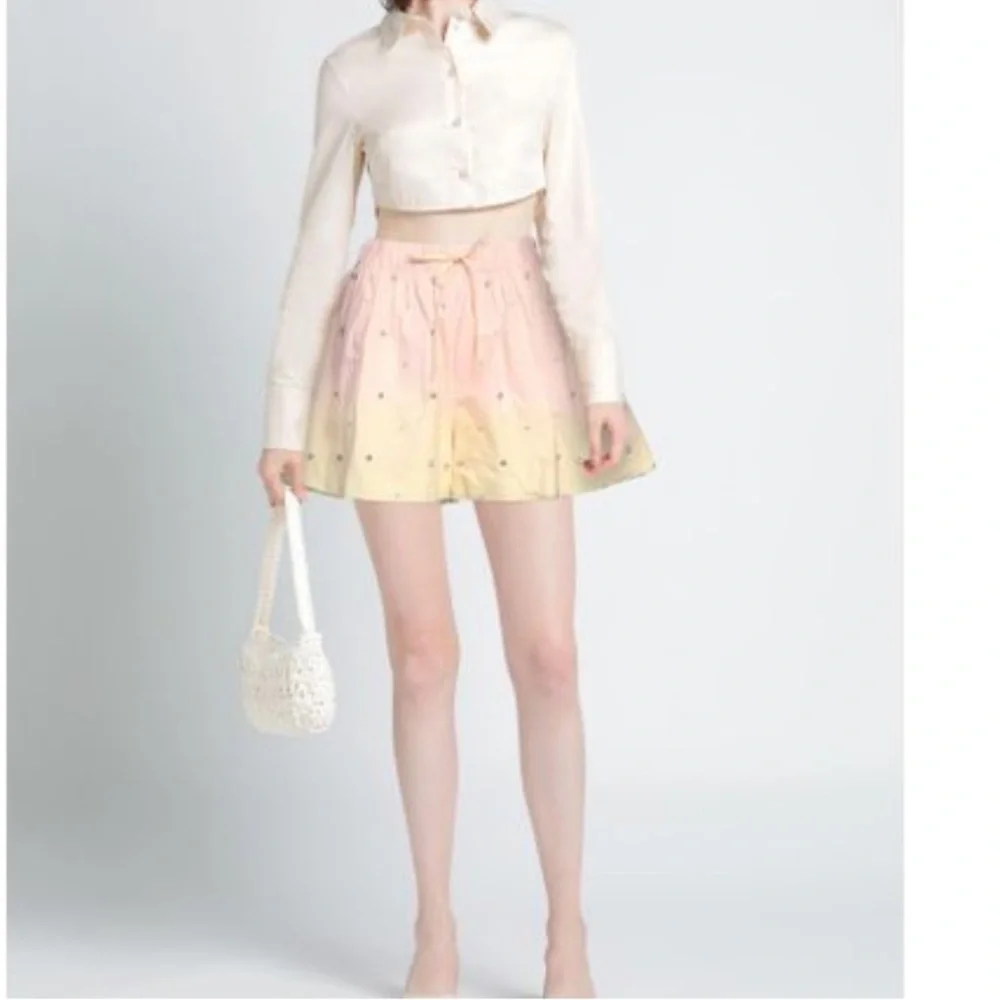 Sandro Embellished Pink and Cream shorts - Picture 9 of 10